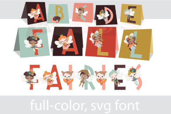 Fall Fairies Cards: A Whimsical Design Asset