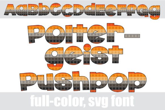 Poltergeist Pushpop: Elevate Your Halloween Designs with a Colorful SVG Font