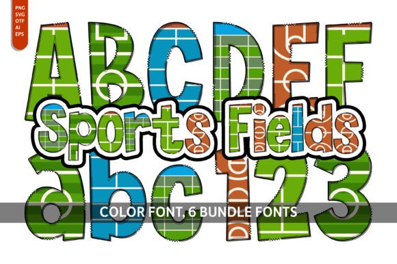 Sports Fields Bundle: Dynamic Color Fonts for Creative Design
